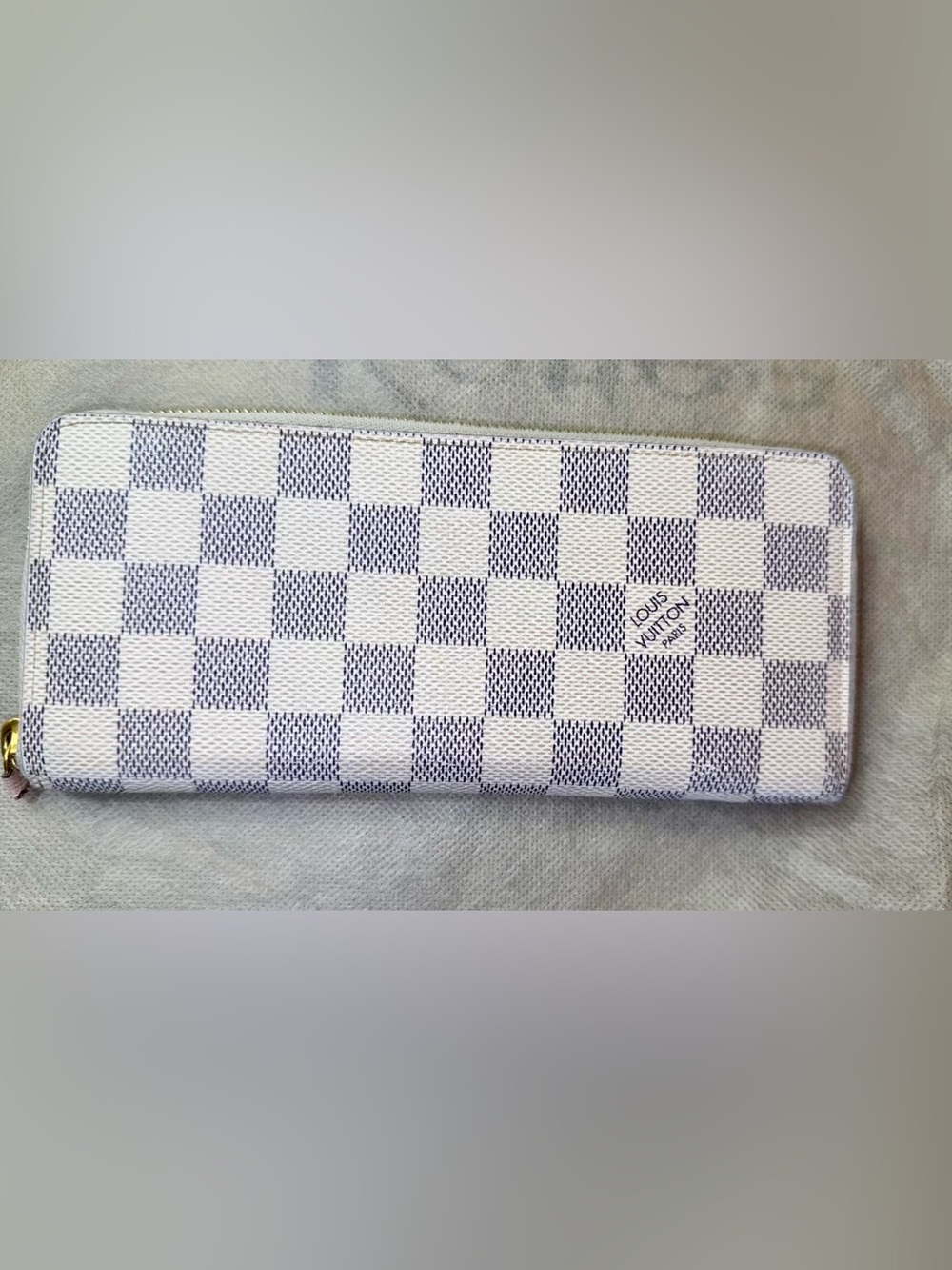 Louis Vuitton Damier Azur Canvas Wallet - Cream & Pink interior